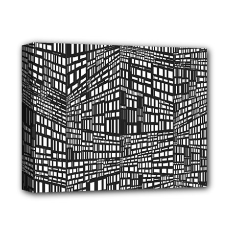 Plaid Black White Deluxe Canvas 14  X 11  by Mariart