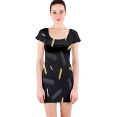 Rectangle Chalks Short Sleeve Bodycon Dress by Mariart