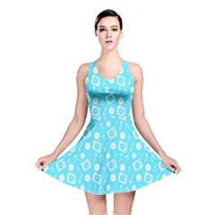 Record Blue Dj Music Note Club Reversible Skater Dress by Mariart