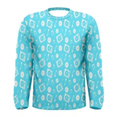 Record Blue Dj Music Note Club Men s Long Sleeve Tee by Mariart