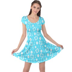 Record Blue Dj Music Note Club Cap Sleeve Dresses by Mariart