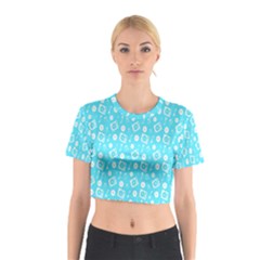 Record Blue Dj Music Note Club Cotton Crop Top by Mariart