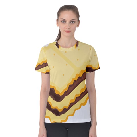 Sandwich Biscuit Chocolate Bread Women s Cotton Tee by Mariart