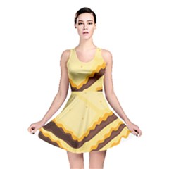 Sandwich Biscuit Chocolate Bread Reversible Skater Dress by Mariart