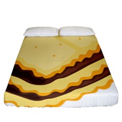 Sandwich Biscuit Chocolate Bread Fitted Sheet (queen Size) by Mariart