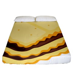 Sandwich Biscuit Chocolate Bread Fitted Sheet (king Size) by Mariart