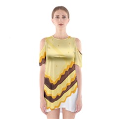 Sandwich Biscuit Chocolate Bread Shoulder Cutout One Piece by Mariart