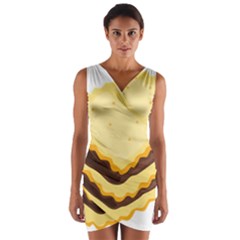 Sandwich Biscuit Chocolate Bread Wrap Front Bodycon Dress by Mariart