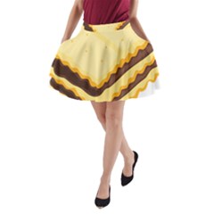 Sandwich Biscuit Chocolate Bread A-line Pocket Skirt by Mariart