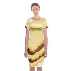 Sandwich Biscuit Chocolate Bread Classic Short Sleeve Midi Dress by Mariart