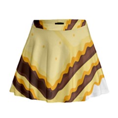 Sandwich Biscuit Chocolate Bread Mini Flare Skirt by Mariart