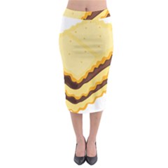 Sandwich Biscuit Chocolate Bread Midi Pencil Skirt by Mariart