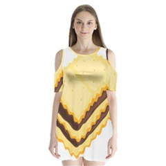 Sandwich Biscuit Chocolate Bread Shoulder Cutout Velvet  One Piece by Mariart