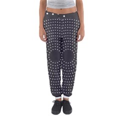 Round Stitch Scrapbook Circle Stitching Template Polka Dot Women s Jogger Sweatpants by Mariart