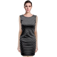 Round Stitch Scrapbook Circle Stitching Template Polka Dot Classic Sleeveless Midi Dress by Mariart