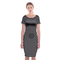 Round Stitch Scrapbook Circle Stitching Template Polka Dot Classic Short Sleeve Midi Dress by Mariart