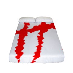 Scratches Claw Red White H Fitted Sheet (full/ Double Size) by Mariart