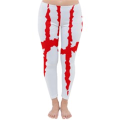 Scratches Claw Red White H Classic Winter Leggings by Mariart