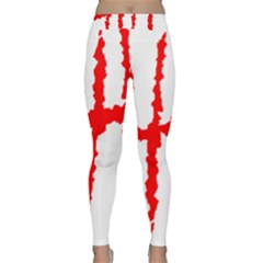 Scratches Claw Red White H Classic Yoga Leggings by Mariart