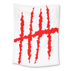 Scratches Claw Red White H Medium Tapestry by Mariart