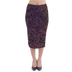 Random Red Black Velvet Midi Pencil Skirt by Mariart