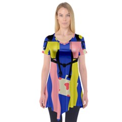 Shake Hands Short Sleeve Tunic  by Mariart