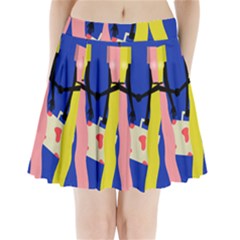 Shake Hands Pleated Mini Skirt by Mariart