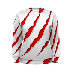 Scratches Claw Red White Women s Sweatshirt by Mariart