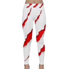 Scratches Claw Red White Classic Yoga Leggings by Mariart