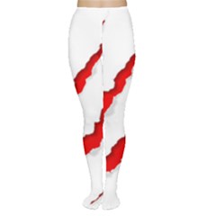 Scratches Claw Red White Women s Tights by Mariart