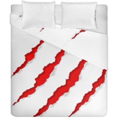 Scratches Claw Red White Duvet Cover Double Side (california King Size) by Mariart