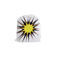 Spot Star Yellow Black White Drawstring Pouches (small)  by Mariart