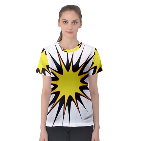 Spot Star Yellow Black White Women s Sport Mesh Tee by Mariart