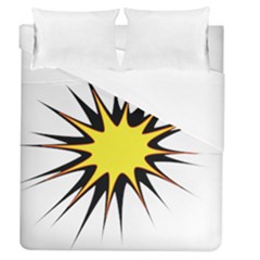 Spot Star Yellow Black White Duvet Cover (queen Size) by Mariart