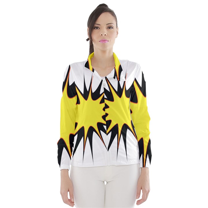 Spot Star Yellow Black White Wind Breaker (Women)