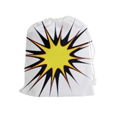 Spot Star Yellow Black White Drawstring Pouches (extra Large) by Mariart