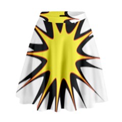 Spot Star Yellow Black White High Waist Skirt by Mariart