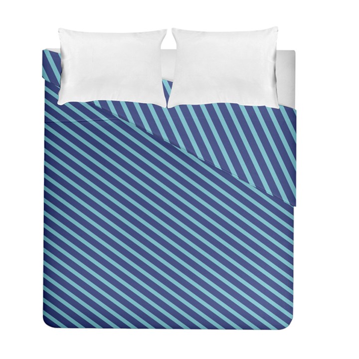 Striped  Line Blue Duvet Cover Double Side (Full/ Double Size)