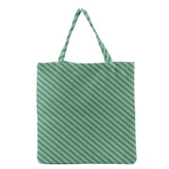 Striped Green Grocery Tote Bag by Mariart