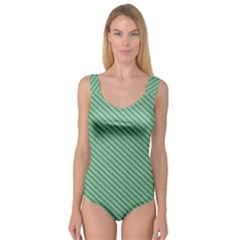 Striped Green Princess Tank Leotard  by Mariart