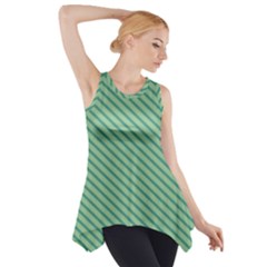 Striped Green Side Drop Tank Tunic by Mariart