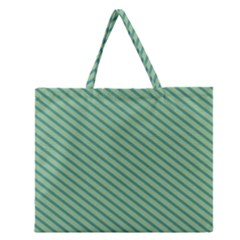 Striped Green Zipper Large Tote Bag by Mariart