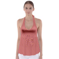 Striped Purple Orange Babydoll Tankini Top by Mariart