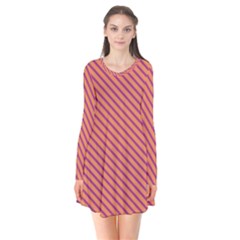 Striped Purple Orange Flare Dress by Mariart