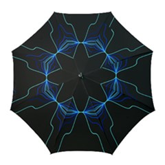 Sine Squared Line Blue Black Light Golf Umbrellas by Mariart