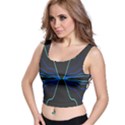 Sine Squared Line Blue Black Light Crop Top View1