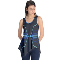 Sine Squared Line Blue Black Light Sleeveless Tunic by Mariart