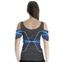 Sine Squared Line Blue Black Light Butterfly Sleeve Cutout Tee  View2