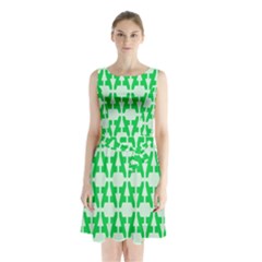 Sign Green A Sleeveless Chiffon Waist Tie Dress by Mariart