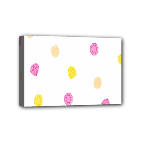 Stone Diamond Yellow Pink Brown Mini Canvas 6  X 4  by Mariart